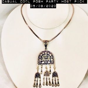 HP💝Vtg Byzantine Sterling 925 Chandelier Necklace